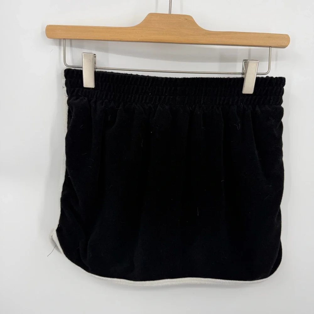 Nia Womens Terry Dolphin‎ Skort Black Terry white striped XS
